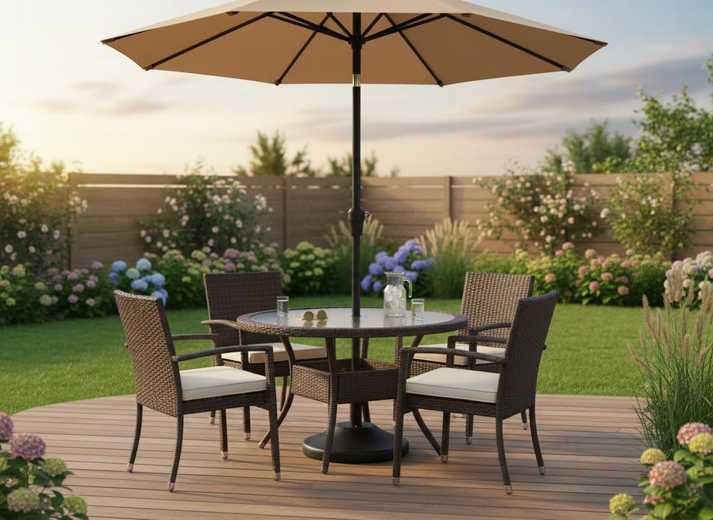 Fillable Round Umbrella Base - for Use with Patio Table - Heavy Duty Base- Made in the USA