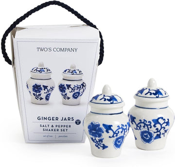 Chinoiserie Mini Ginger Jar Salt and Pepper Shaker Set in Gift Box - Set of 2