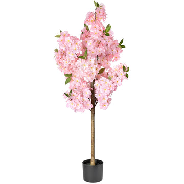 Cherry Blossom Tree 4FT Artificial Plants Indoor - Reinforced Spiral Connection Base & Anti-Shedding Silk Sakura