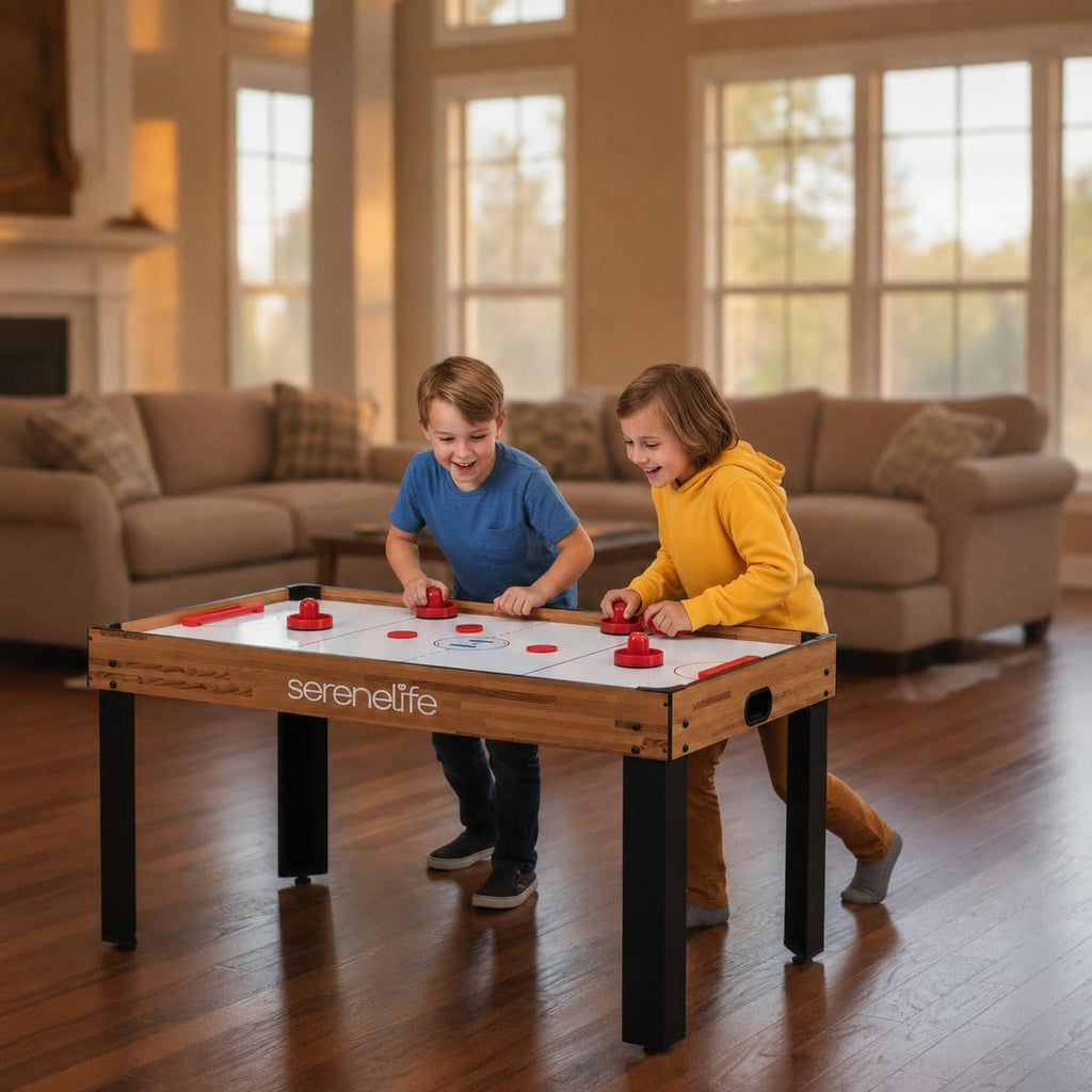 Multi Game Table, 48” Sports Arcade Games with Accessories, Ping Pong, Hockey, Pool Billiards, Soccer Foosball All in One, for Indoor and Outdoor, Family, Kids and Adults