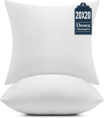 20x20 Throw Pillow Inserts - Supportive & Fluffy Down Alternative Pillow Forms for Couch, Sofa & Bed, Indoor - Set of 2