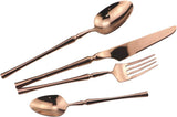 20-Piece Copper Flatware Set 304 Stainless Steel Fork Spoon Cutlery Luxury Mirror Polished Silverware, Dishwasher Safe