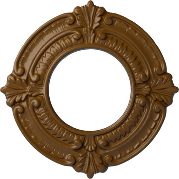 9"OD x 4 1/8"ID x 5/8"P Benson Ceiling Medallion (Fits Canopies up to 4 1/8"), Hand-Painted Smokey Topaz