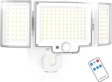 Motion Sensor Light Outdoor, 4200LM Hardwired Security Light, White | 3-Mode Remote Control, 26 ft PIR Detection