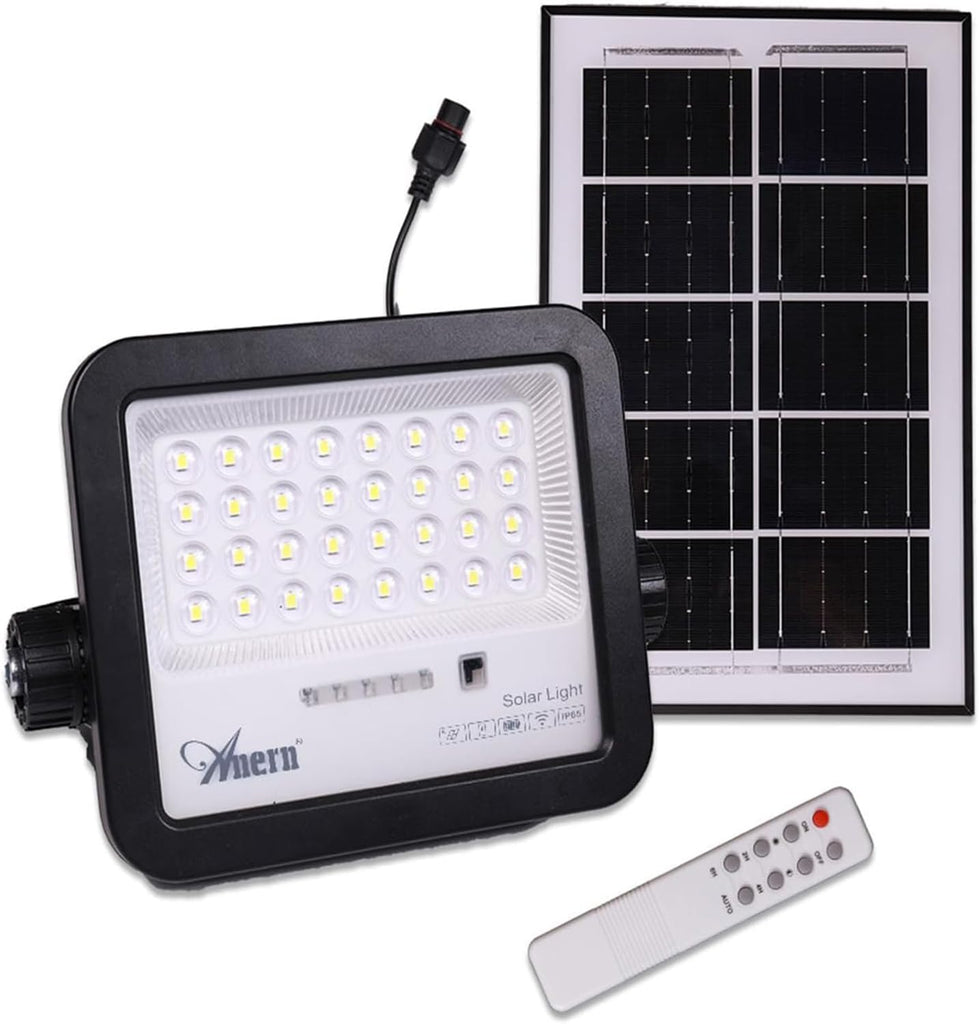 Outdoor Solar Flood Light, 6500K Bright White Floodlights, IP65 Waterproof Solar Power Security Light, Dusk to Dawn