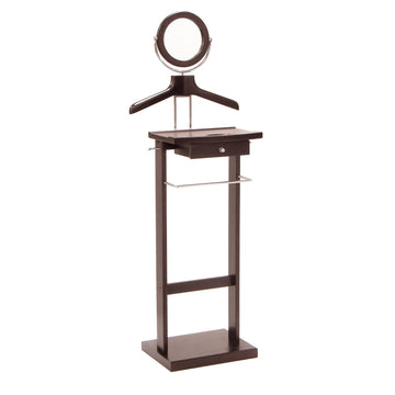 Wood Valet Stand With Wood Base, Dark Espresso (92155)