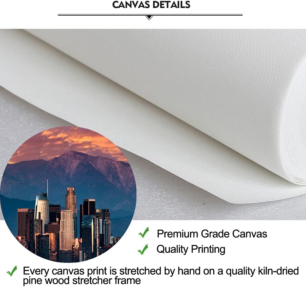Cityscape Canvas Wall Art California in Sunrise Poster Artwork Canvas Prints USA Famous Landmark Art Wall Decor