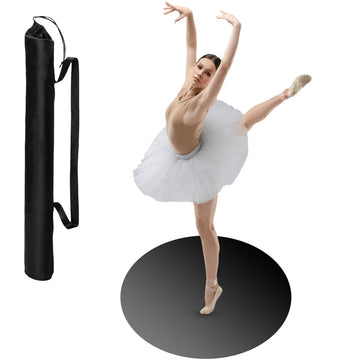 Portable Dance Floor Vinyl Ballet, Black, 33 Inch, Round
