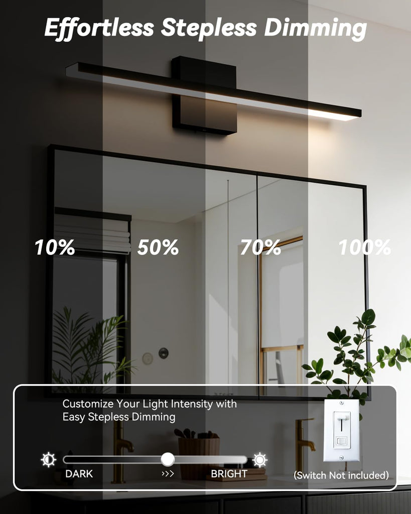 Modern LED Bathroom Light Fixtures,24inch (24.02'') 24W,2300 Lumen Dimmable Bathroom Vanity Lights Over Mirror,5CCT