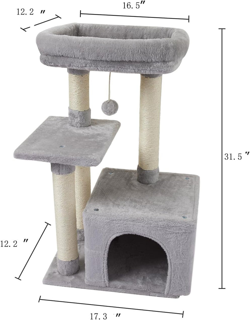 Cute Cat Tree Kitten Cat Tower for Indoor Cat Condo Sisal Scratching Posts with Jump Platform Cat Furniture Activity