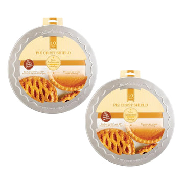 Pie Crust Protector Shield, Set Of 2, Fits 9.5-Inch And 10-Inch Pie Plates, Prevents Over-Browning And Spills