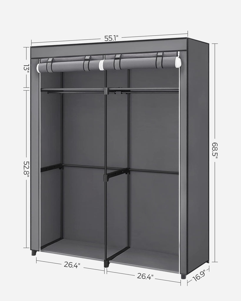 Closet Wardrobe, Clothes Storage, 55.1 x 16.9 x 68.5 Inches