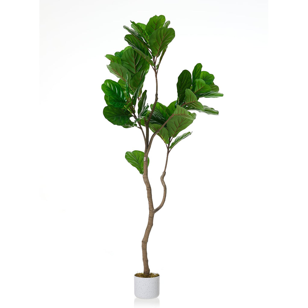 5FT Artificial Fiddle Leaf Fig Tree in Pot, Evergreen Floor Plants Decor, Large Potted Fake Fig Trees Tall Fake Plant