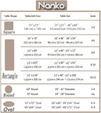 Rectangle Tablecloth Boho Grid with Tassels 55 x 84 Inch, Light Tan Embroidered Table Cloth Cover He