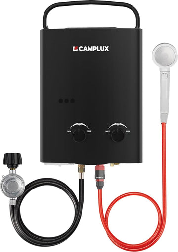 1.32 GPM Portable Water Heater, 5L Tankless Water Heater Propane Outdoor, AY132B, Black