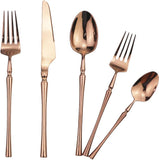 20-Piece Copper Flatware Set 304 Stainless Steel Fork Spoon Cutlery Luxury Mirror Polished Silverware, Dishwasher Safe