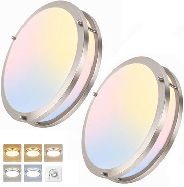 2-Pack 36W Dimmable LED Ceiling Light Fixtures Super Bright 3600LM, 12in Modern Flush Mount Ceiling Light