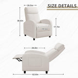 Recliner Chair Adjustable Home Theater Single Recliner Sofa Furniture with Thick Seat Cushion and Backrest Modern
