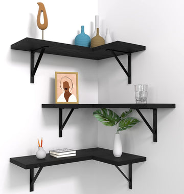 Corner Floating Shelves, Corner Shelf Wall Mounted, Shelves for Room Wall, Home Decor Living Room Bedroom Office