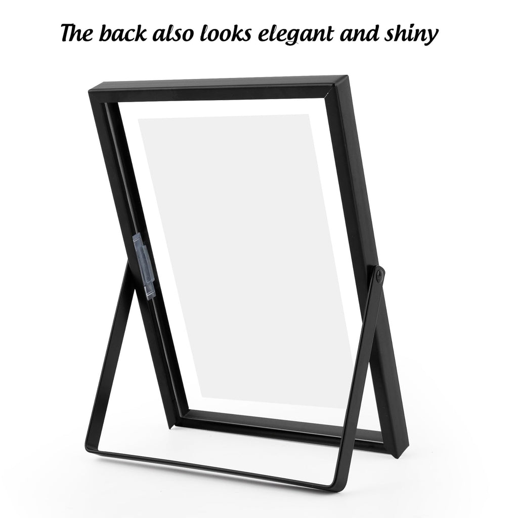 5x7 Floating Picture Frames 2 Pack, Black Vertical