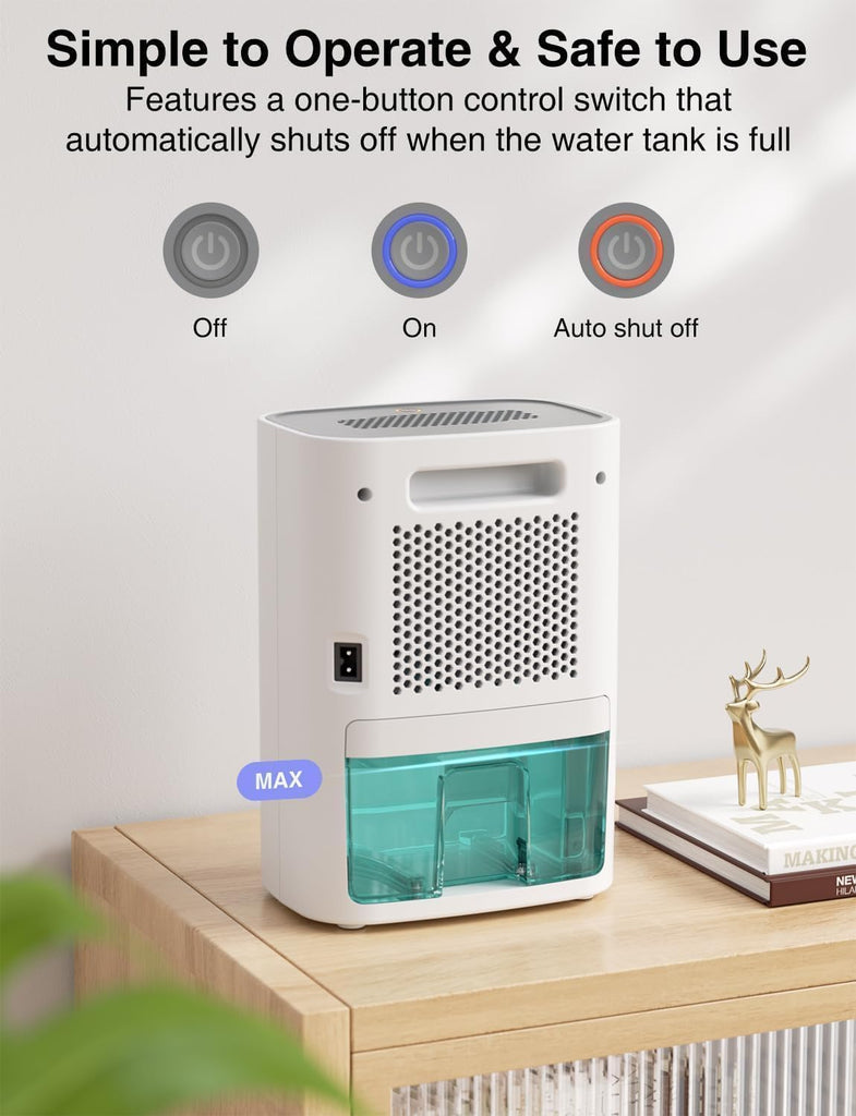 Small Dehumidifier for Home, 30 OZ Mini Quiet Dehumidifiers for Bedroom