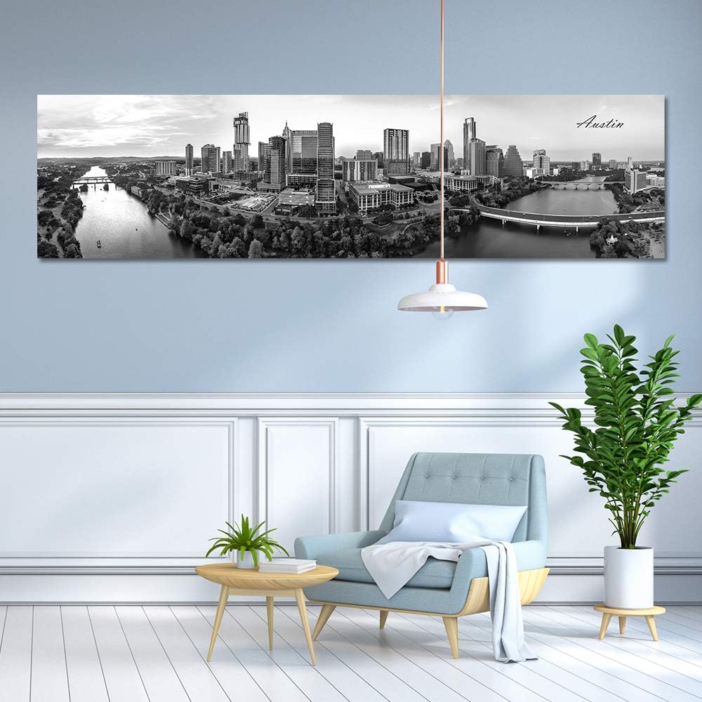 Austin Skyline Wall Art Cityscape Canvas Modern Home Decor Panorama Pictures City Building House Decorations