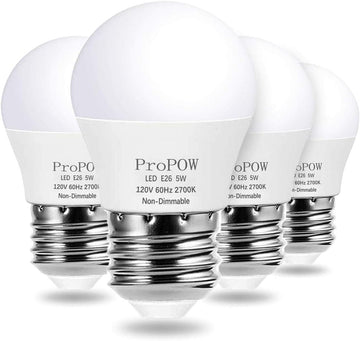 A15 LED Bulb 40 Watt Equivalent, 5W LED Light Bulbs, Soft White 2700K Energy Saving Low Watt Light Bulbs,E26 Base (4 Pack)