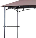 Four Seasons Courtyard BBQ Grill Gazebo with LED Lights, 2 Glass Shelves