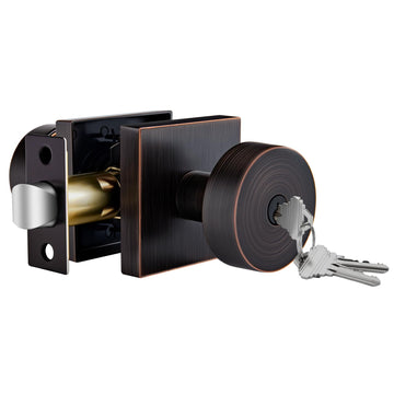 Oil Rubbed Bronze Entry Door Knob with Lock and Key 1 Pack