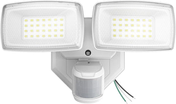 32W 2 Head Motion Sensor Outdoor Lights, 3200LM 6500K LED Security Light Hardwired, Dusk to Dawn, Motion Detector