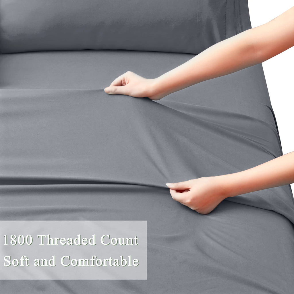Extra Deep Pocket Queen Fitted Sheet Only, Silver Grey