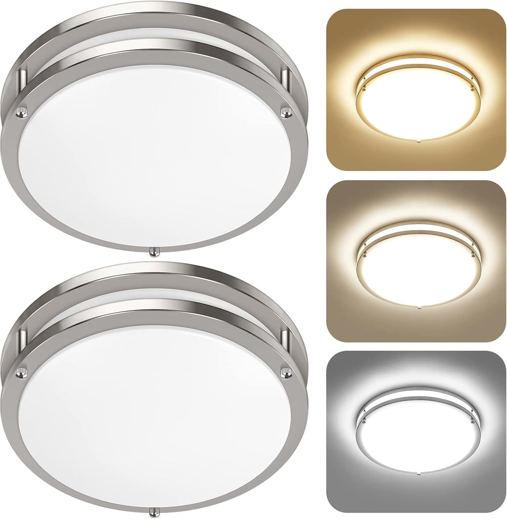 36W LED Ceiling Light Fixture, 12in Modern Flush Mount Ceiling Lights | Dimmable Ceiling Lamps Super Bright 3200LM