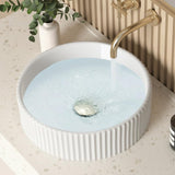 KES Bathroom Vessel Sink, 16 Inch Small Vessel Sink for Bathroom, Round Bowl Sink White Above Counter, RV Sink