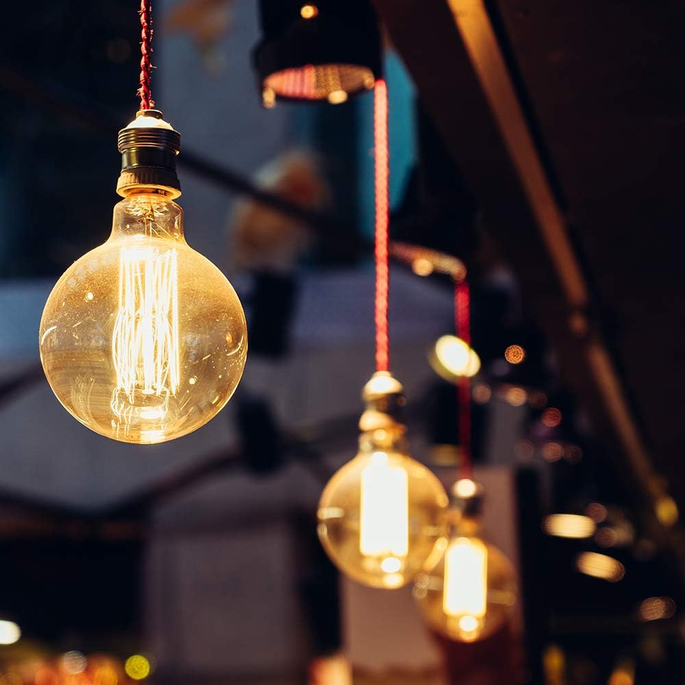 Edison Incandescent Light Bulbs 60 Watt, G25(G80) Vintage Light Large Bulb, 6-Pack Globe Bulbs 2100K Warm White, E26