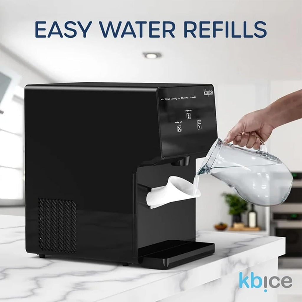 Portable Bullet Ice Maker, 24Lbs/24H, 10 Mins Fast Ice, Self-Dispensing Countertop Ice Machine with Self-Clean