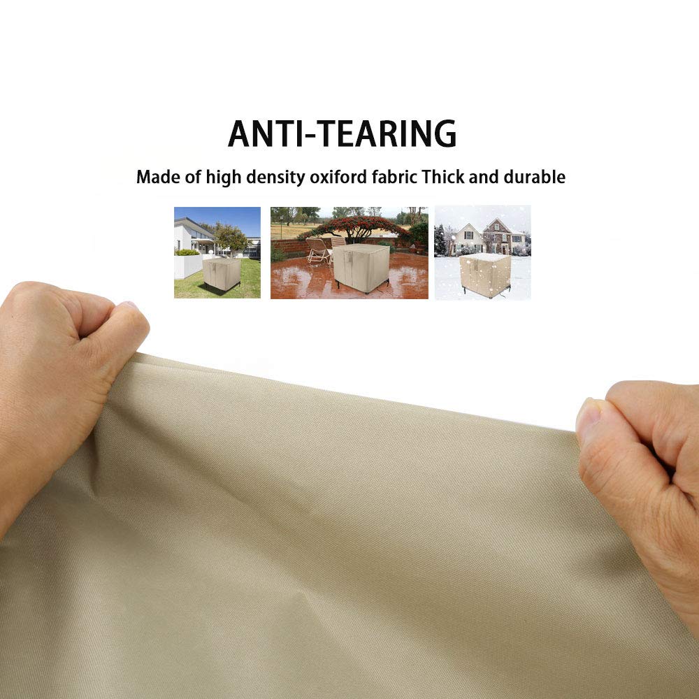 Fire Pit Cover, 32 inch Outdoor fire pit cover square Beige