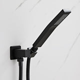 Black square hand shower head, handheld shower head with hose,brass High pressure flushing With adjustable water