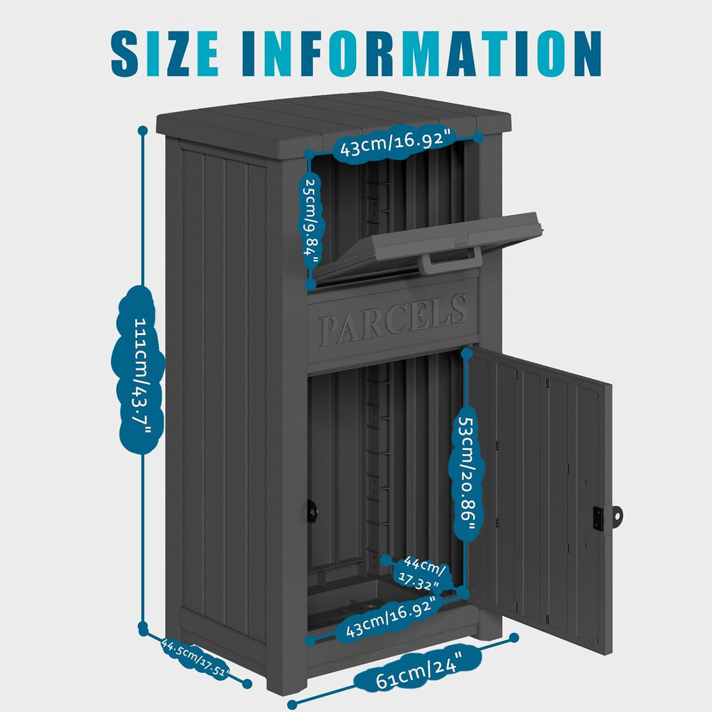 Package Delivery Box Storage with Lockable Secure, Anti-Theft Parcel Drop Boxes Outdoor Package Delivery and Waterproof