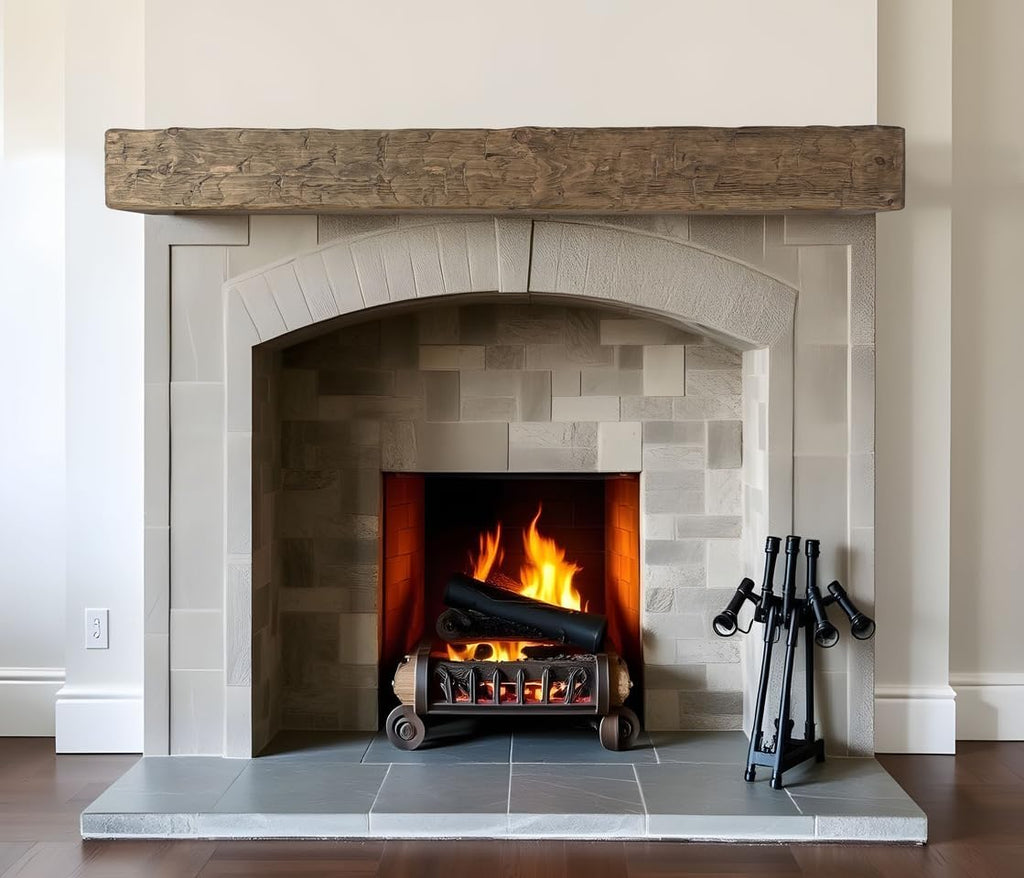 6" 8" 60" Solid Rustic Hand Hewn Fireplace Beam Mantels Handcrafted Amish Artisans, Sustainably Sourced Pine