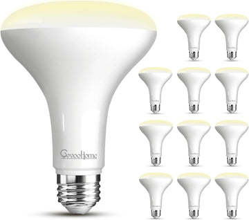 12 Pack BR30 LED Flood Light Bulbs, 7W (65W Equivalent), 2700K Soft White, 650 Lumens, E26 Base, Dimmable, Indoor
