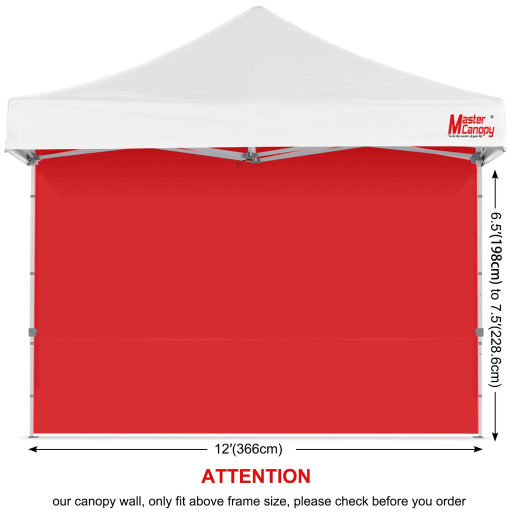 12x12 Pop Up Canopy Sidewall Only 1-Pack Red