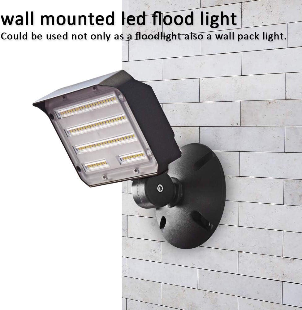 60W LED Flood Light with Knuckle, Outdoor Security Fixture Dusk-to-Dawn Photocell 5000K 7,800lm(300W Equivalent)