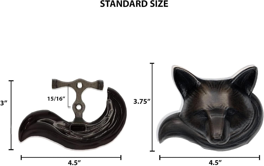 Fox Door Knocker - Matte Black (Standard Size)