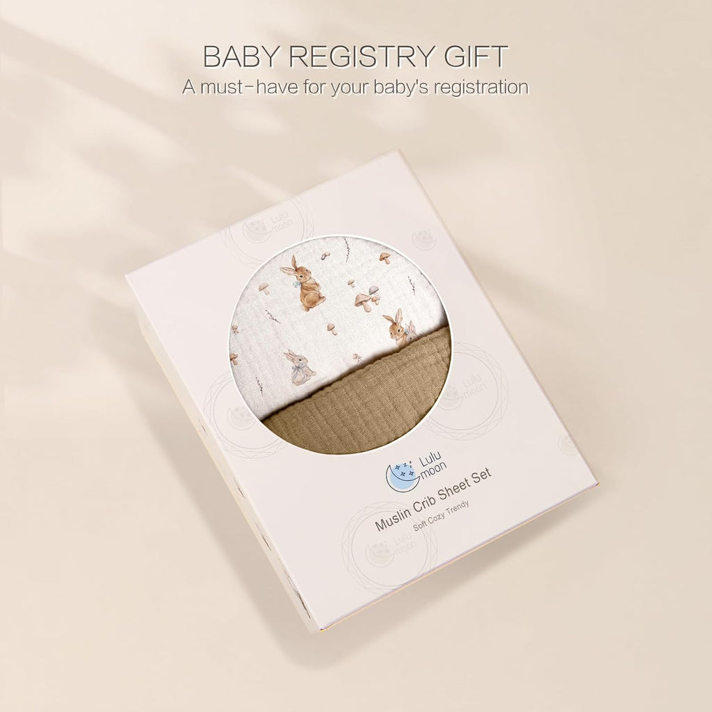 Muslin Crib Sheets for Baby: Fitted for Standard Crib Mattress | Soft Cotton for Baby's Cozy Sleep - Breathable Keeps