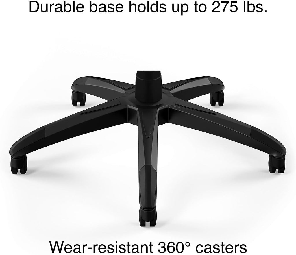 Emerge Vortex Gaming Chair, Adjustable Height, Swivel Black | Racing-style design with sturdy swivel base, ideal for