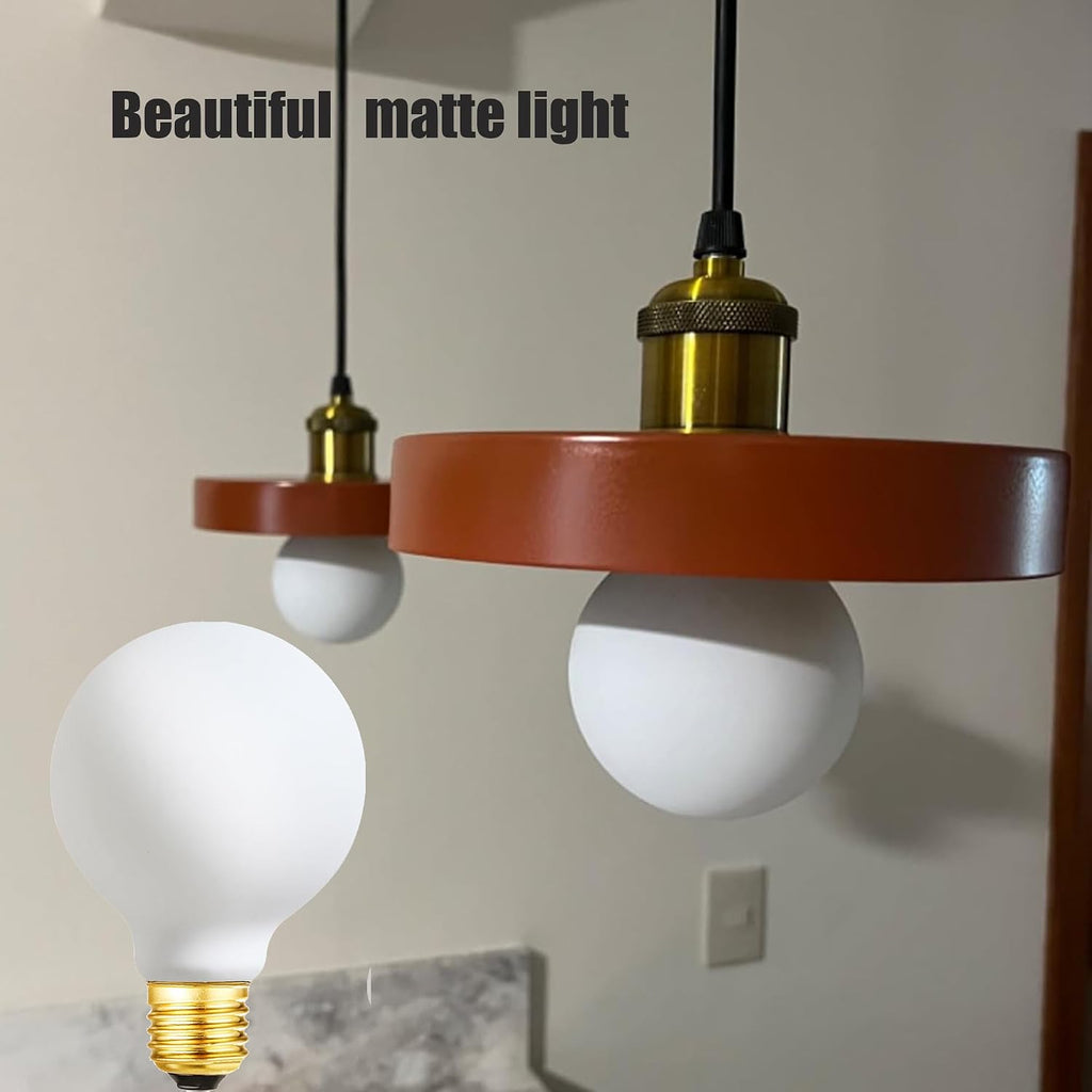LED Light Bulb G25/G80 Dimmable Flick-Free Matt White 6W Soft White 3000k CRI95 600LM, 60W Equivalent Vintage LED (4 Pack)