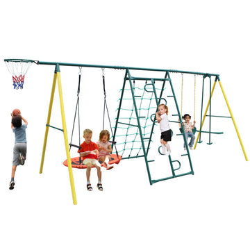 Stand Swing Set Heavy Duty Metal Frame, Extra Large A-Frame Swing Stand for Kids Indoor Outdoor Activity Backyard
