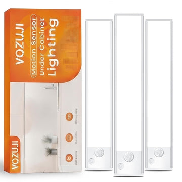 Under Cabinet Lighting, 10in Rechargeable Motion Sensor Lights 3pc