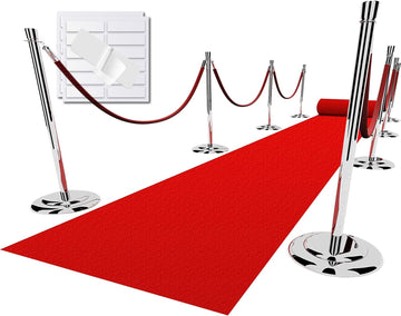 Red Carpet Runner for Party, 2.6X30 ft, 130 GSM Felt Non-Woven Fabric, Hollywood Red Carpet for Event, Aisle Runner