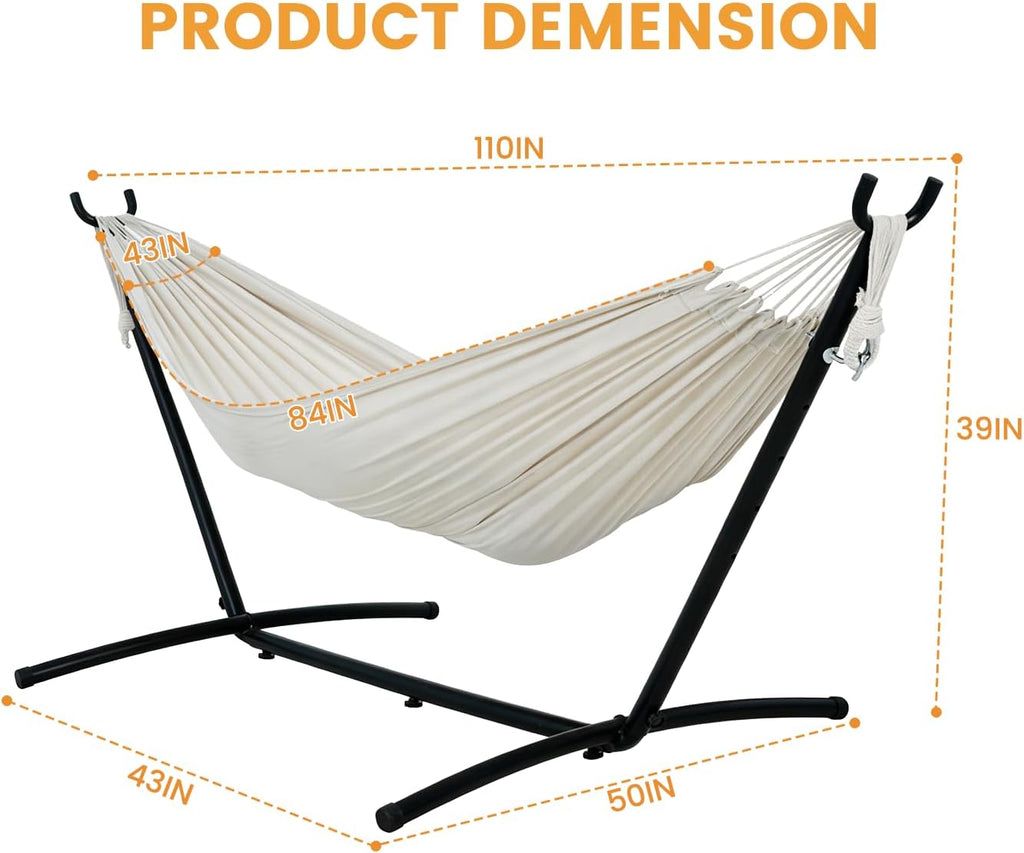Daze Portable Hammock with Stand, Free Standing Hammocks for Indoor Outdoor Patio Yard, Has a Carrying Bag and